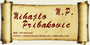 Mihajlo Pribaković vizit kartica